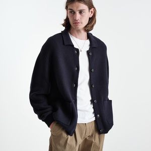 Mens Wax London Aird Cardigan Navy Mens - Size Large